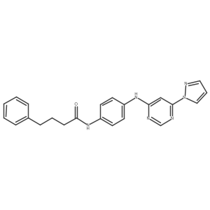 N-(4-((6-(1H-pyrazol-1-yl)pyrimidin-4-yl)amino)phenyl)-4-phenylbutanamide Structure