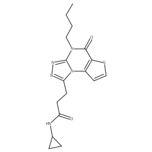 3-(4-butyl-5-oxo-4,5-dihydrothieno[2,3-e][1,2,4]triazolo[4,3-a]pyrimidin-1-yl)-N-cyclopropylpropanamide结构式