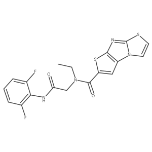 N-[2-[(2,6-Difluorophenyl)amino]-2-oxoethyl]-N-ethylthieno[2a(2),3a(2):4,5]imidazo[2,1-b]thiazole-2-carboxamide结构式
