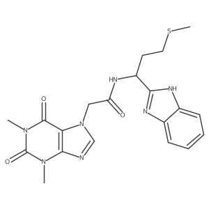N-[(1S)-1-(1H-Benzimidazol-2-yl)-3-(methylthio)propyl]-1,2,3,6-tetrahydro-1,3-dimethyl-2,6-dioxo-7H-purine-7-acetamide结构式