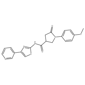1-(4-methoxyphenyl)-5-oxo-N-(4-(pyridin-3-yl)thiazol-2-yl)pyrrolidine-3-carboxamide结构式