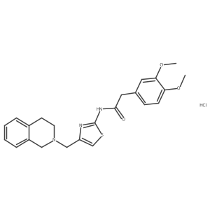 N-(4-((3,4-dihydroisoquinolin-2(1H)-yl)methyl)thiazol-2-yl)-2-(3,4-dimethoxyphenyl)acetamide hydrochloride结构式