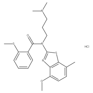 N-(3-(dimethylamino)propyl)-N-(4-methoxy-7-methylbenzo[d]thiazol-2-yl)-2-(methylthio)benzamide hydrochloride Structure