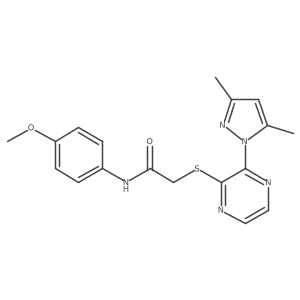 2-((3-(3,5-dimethyl-1H-pyrazol-1-yl)pyrazin-2-yl)thio)-N-(4-methoxyphenyl)acetamide结构式