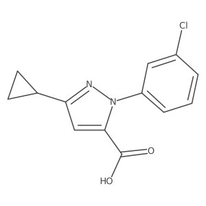 2-(3-Chlorophenyl)-5-cyclopropylpyrazole-3-carboxylic acid结构式