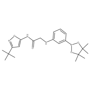 N-(3-tert-butyl-1,2-oxazol-5-yl)-2-{[3-(4,4,5,5-tetramethyl-1,3,2-dioxaborolan-2-yl)phenyl]amino}acetamide结构式