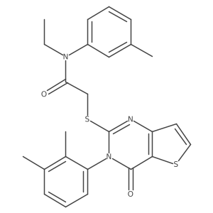 2-{[3-(2,3-dimethylphenyl)-4-oxo-3,4-dihydrothieno[3,2-d]pyrimidin-2-yl]sulfanyl}-N-ethyl-N-(3-methylphenyl)acetamide结构式