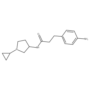 Benzenepropanamide, 4-amino-N-(1-cyclopropyl-3-pyrrolidinyl)- Structure