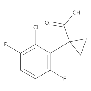 1-(2-Chloro-3,6-difluorophenyl)cyclopropane-1-carboxylic acid结构式