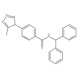 N-(diphenylmethyl)-4-(5-methyl-1H-tetrazol-1-yl)benzamide结构式