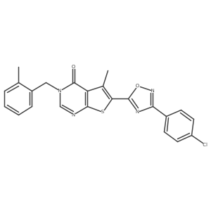 6-(3-(4-chlorophenyl)-1,2,4-oxadiazol-5-yl)-5-methyl-3-(2-methylbenzyl)thieno[2,3-d]pyrimidin-4(3H)-one Structure