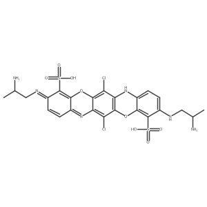 3,10-Bis((2-aminopropyl)amino)-6,13-dichloro(1,4)benzoxazino(2,3-b)phenoxazine-4,11-disulfonic acid Structure