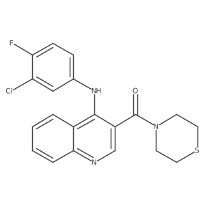 (4-((3-Chloro-4-fluorophenyl)amino)quinolin-3-yl)(thiomorpholino)methanone Structure