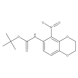 Tert-butyl 5-nitro-2,3-dihydrobenzo[b][1,4]dioxin-6-ylcarbamate结构式