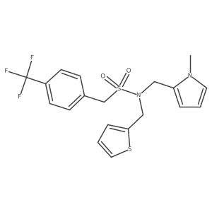 N-((1-methyl-1H-pyrrol-2-yl)methyl)-N-(thiophen-2-ylmethyl)-1-(4-(trifluoromethyl)phenyl)methanesulfonamide结构式