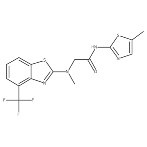 2-(methyl(4-(trifluoromethyl)benzo[d]thiazol-2-yl)amino)-N-(5-methylthiazol-2-yl)acetamide结构式