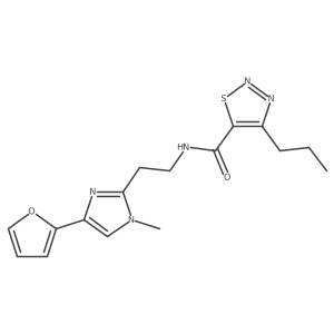 N-(2-(4-(furan-2-yl)-1-methyl-1H-imidazol-2-yl)ethyl)-4-propyl-1,2,3-thiadiazole-5-carboxamide结构式