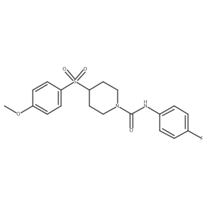 N-(4-fluorophenyl)-4-((4-methoxyphenyl)sulfonyl)piperidine-1-carboxamide结构式