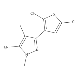 3-(2,5-dichlorothiophen-3-yl)-1,4-dimethyl-1H-pyrazol-5-amine结构式