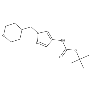 tert-butyl (1-((tetrahydro-2H-pyran-4-yl)methyl)-1H-pyrazol-4-yl)carbamate Structure