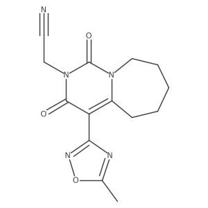 [4-(5-methyl-1,2,4-oxadiazol-3-yl)-1,3-dioxo-3,5,6,7,8,9-hexahydropyrimido[1,6-a]azepin-2(1H)-yl]methyl cyanide Structure