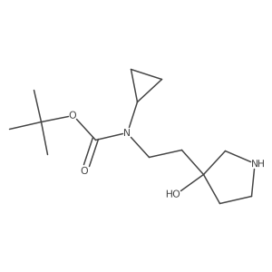 Carbamic acid, N-cyclopropyl-N-[2-(3-hydroxy-3-pyrrolidinyl)ethyl]-, 1,1-dimethylethyl ester Structure