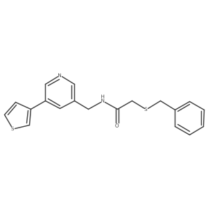 2-(benzylthio)-N-((5-(thiophen-3-yl)pyridin-3-yl)methyl)acetamide结构式