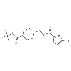 4-((4-bromothiophene-2-carboxamido)methyl)-N-(tert-butyl)piperidine-1-carboxamide Structure