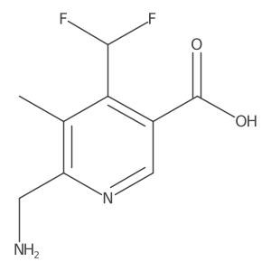 2-(Aminomethyl)-4-(difluoromethyl)-3-methylpyridine-5-carboxylic acid结构式