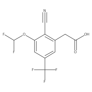 2-(2-Cyano-3-(difluoromethoxy)-5-(trifluoromethyl)phenyl)acetic acid结构式