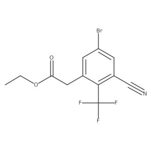 Ethyl 5-bromo-3-cyano-2-(trifluoromethyl)phenylacetate结构式