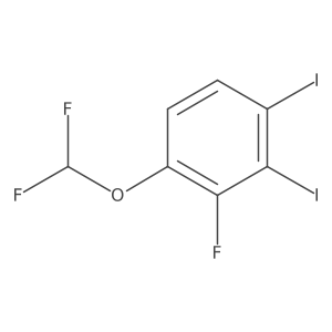 1-Difluoromethoxy-3,4-diiodo-2-fluorobenzene结构式