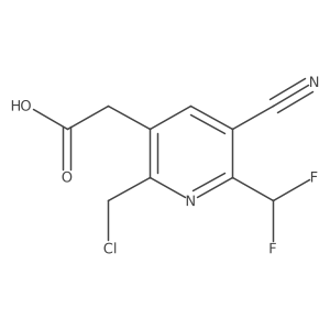 2-(Chloromethyl)-5-cyano-6-(difluoromethyl)pyridine-3-acetic acid结构式