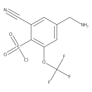 4-(Aminomethyl)-2-cyano-6-(trifluoromethoxy)benzene-1-sulfonyl chloride结构式