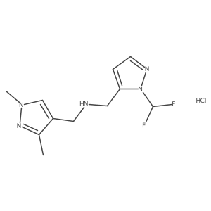1-[1-(difluoromethyl)-1H-pyrazol-5-yl]-N-[(1,3-dimethyl-1H-pyrazol-4-yl)methyl]methanamine结构式