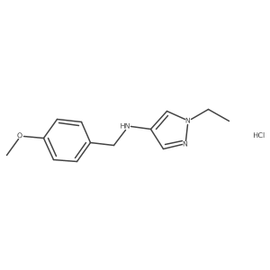 1-ethyl-N-(4-methoxybenzyl)-1H-pyrazol-4-amine结构式