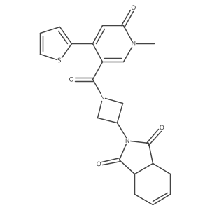2-(1-(1-methyl-6-oxo-4-(thiophen-2-yl)-1,6-dihydropyridine-3-carbonyl)azetidin-3-yl)-3a,4,7,7a-tetrahydro-1H-isoindole-1,3(2H)-dione Structure