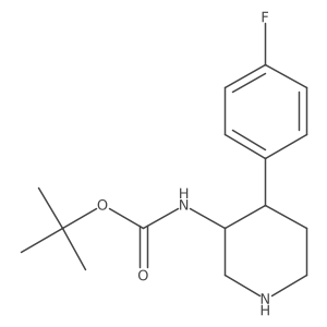 tert-butyl N-[(3S,4S)-4-(4-fluorophenyl)piperidin-3-yl]carbamate结构式