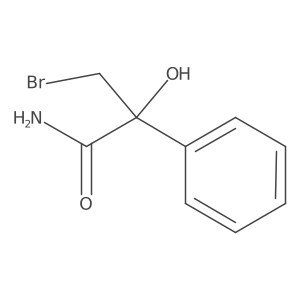 3-Bromo-2-hydroxy-2-phenylpropanamide结构式