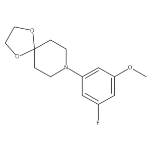 8-(3-Fluoro-5-methoxyphenyl)-1,4-dioxa-8-azaspiro[4.5]decane结构式