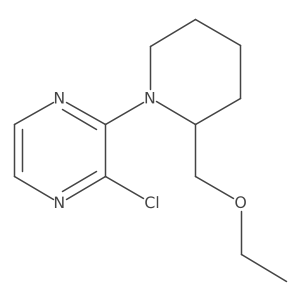 2-Chloro-3-(2-(ethoxymethyl)piperidin-1-yl)pyrazine结构式