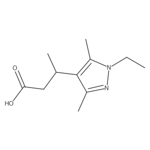 3-(1-ethyl-3,5-dimethyl-1H-pyrazol-4-yl)butanoic acid结构式