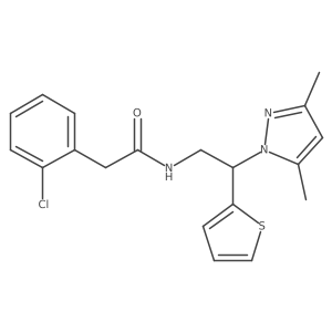 2-(2-chlorophenyl)-N-(2-(3,5-dimethyl-1H-pyrazol-1-yl)-2-(thiophen-2-yl)ethyl)acetamide结构式