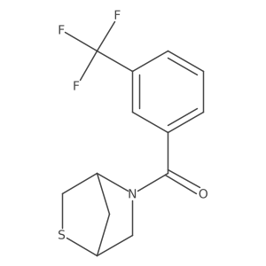 2-Thia-5-azabicyclo[2.2.1]heptan-5-yl(3-(trifluoromethyl)phenyl)methanone结构式