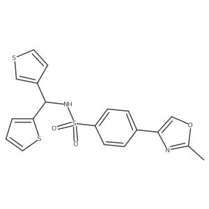 4-(2-methyloxazol-4-yl)-N-(thiophen-2-yl(thiophen-3-yl)methyl)benzenesulfonamide Structure