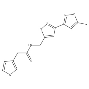 N-((3-(5-methylisoxazol-3-yl)-1,2,4-oxadiazol-5-yl)methyl)-2-(thiophen-3-yl)acetamide结构式