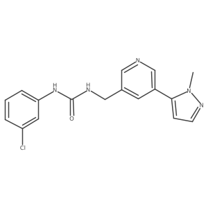 1-(3-chlorophenyl)-3-((5-(1-methyl-1H-pyrazol-5-yl)pyridin-3-yl)methyl)urea Structure