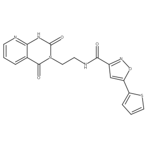 N-(2-(2,4-dioxo-1,2-dihydropyrido[2,3-d]pyrimidin-3(4H)-yl)ethyl)-5-(thiophen-2-yl)isoxazole-3-carboxamide结构式