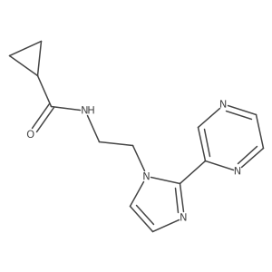 N-{2-[2-(pyrazin-2-yl)-1H-imidazol-1-yl]ethyl}cyclopropanecarboxamide结构式
