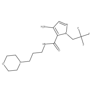 4-amino-N-(3-morpholin-4-ylpropyl)-2-(2,2,2-trifluoroethyl)pyrazole-3-carboxamide结构式